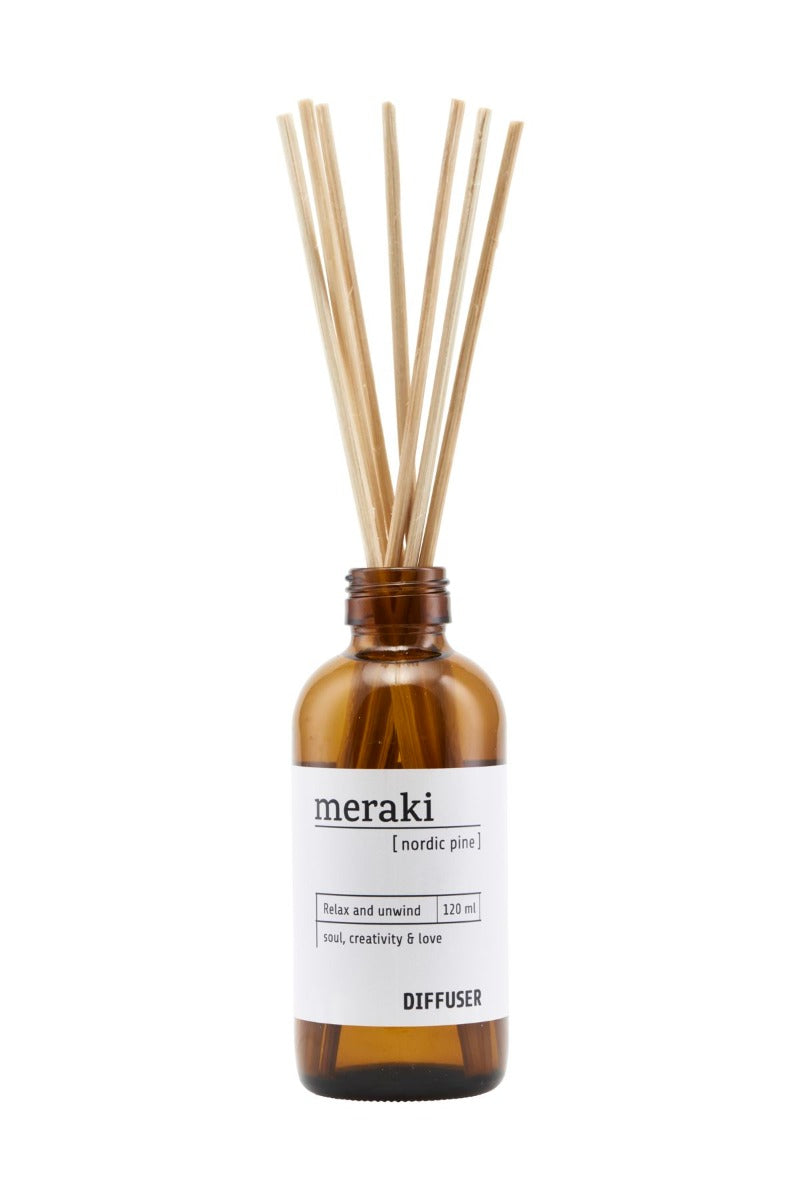 Meraki Duftfrisker m. 7 pinde, Nordic pine - 120ml. - Bahne